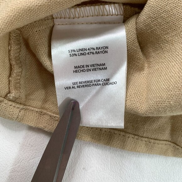 Express Women's Top S Beige Linen Blend Square Neck Tank Top Size S - Picture 4 of 7